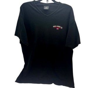 Polo Jeans Co. Ralph Lauren V-Neck Men's Tee Faded Black Size XL 23"x32"